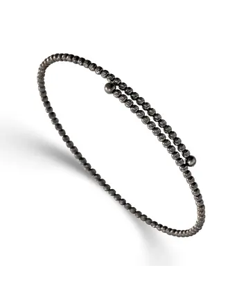 14 karaat witgouden zwarte armband - K14076WB