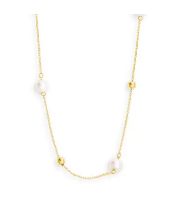 14 karaat geelgouden parel collier - K13714G