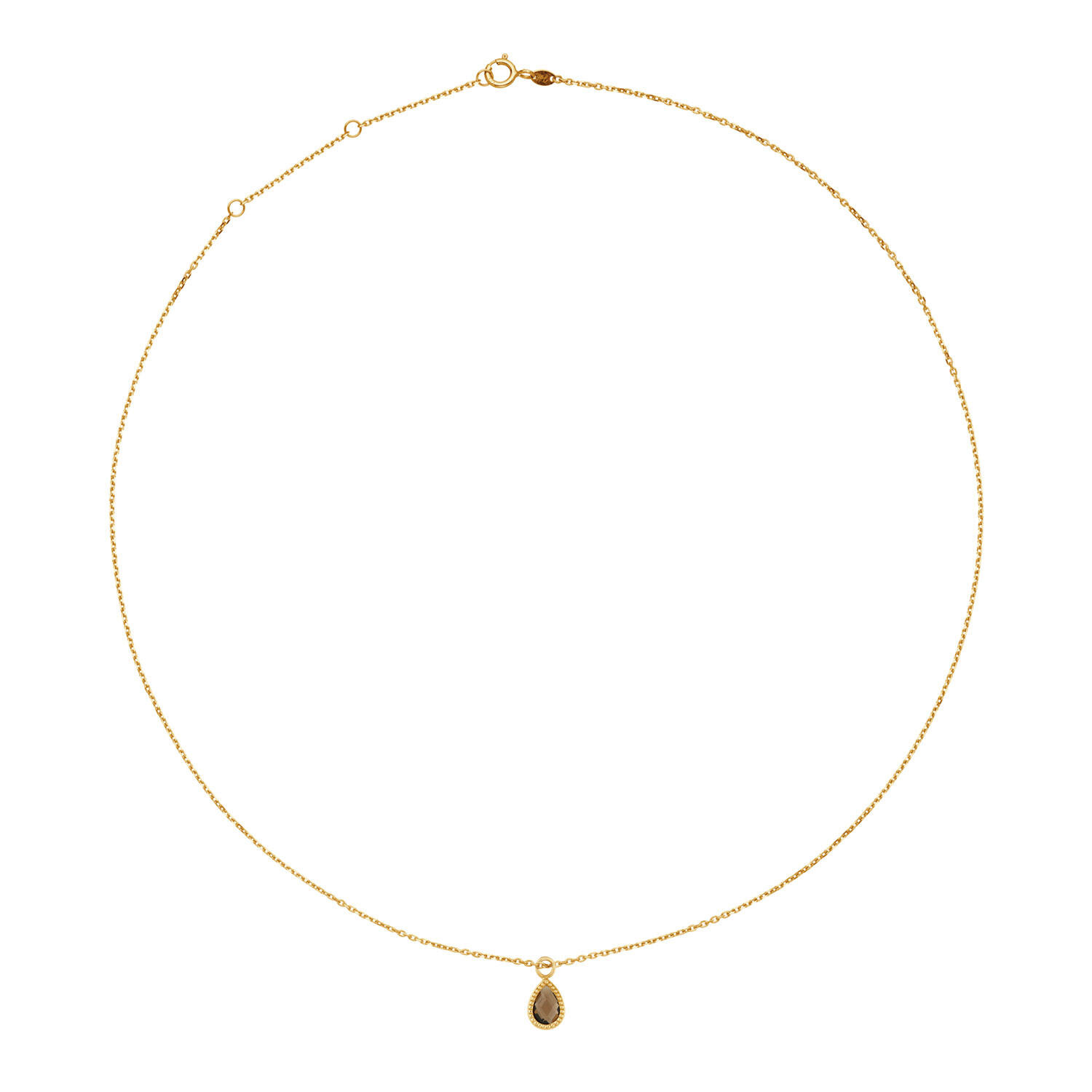 14 karaat geelgouden dames ketting - Amstel Smoky Quartz Necklace - Jackie 14 karaat geelgouden dames ketting - Amstel Smoky Quartz Necklace - Jackie-2