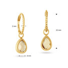 14 karaat geelgouden oorstekers - Amstel Citrine Hoops - Jackie-3