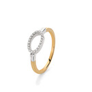 14 karaat geelgouden ovale ring met diamant - 0,11 ct-1