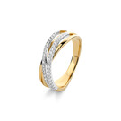 14 karaat geelgouden slagring met diamant - 0,25 ct.-1