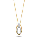 14 karaat  geelgouden collier met ovale diamanthanger - 0,10 crt.-1