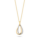 14 karaat  geelgouden collier met diamanthanger - 0,15 crt-1