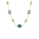 14 karaat geelgouden ketting - London Blue & Blauwe Topaas - Hutjens 14 karaat geelgouden ketting - London Blue & Blauwe Topaas - Hutjens-1