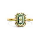 14 karaat geelgouden ring met Amethyst en diamanten - Hutjens 14 karaat geelgouden ring met Amethyst en diamanten - Hutjens-3