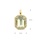 14 karaat geelgouden ketting met Amethyst en diamanten - Hutjens 14 karaat geelgouden ketting met Amethyst en diamanten - Hutjens-4