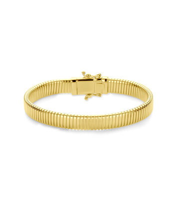 14 karaat geelgouden armband - Tubogas 8 mm - Hutjens 14 karaat geelgouden armband - Tubogas 8 mm - Hutjens