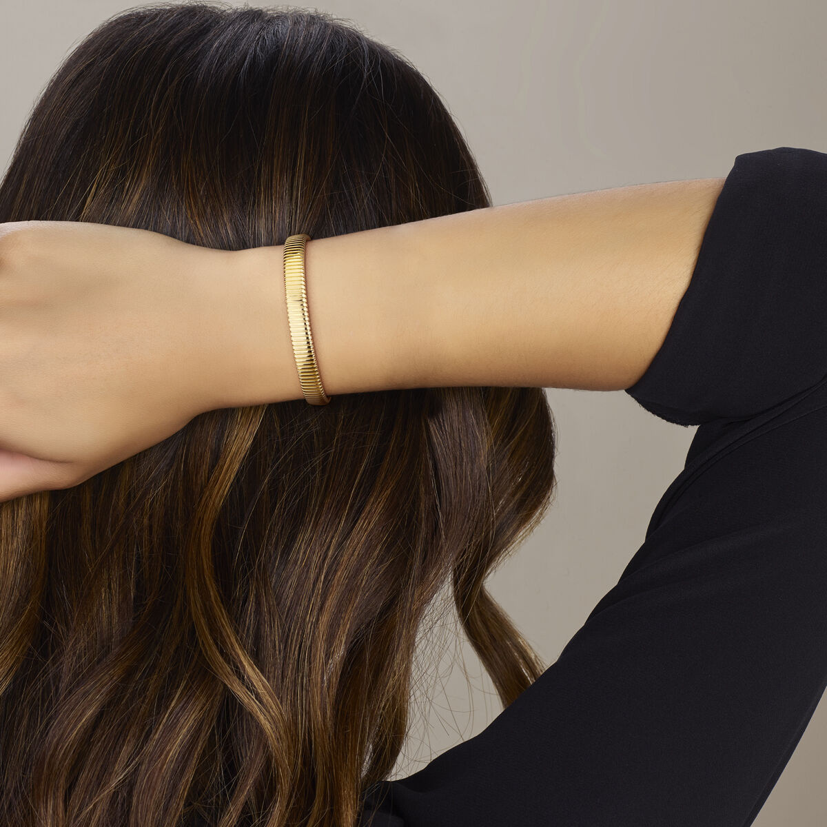 14 karaat geelgouden armband - Tubogas 8 mm - Hutjens 14 karaat geelgouden armband - Tubogas 8 mm - Hutjens-2