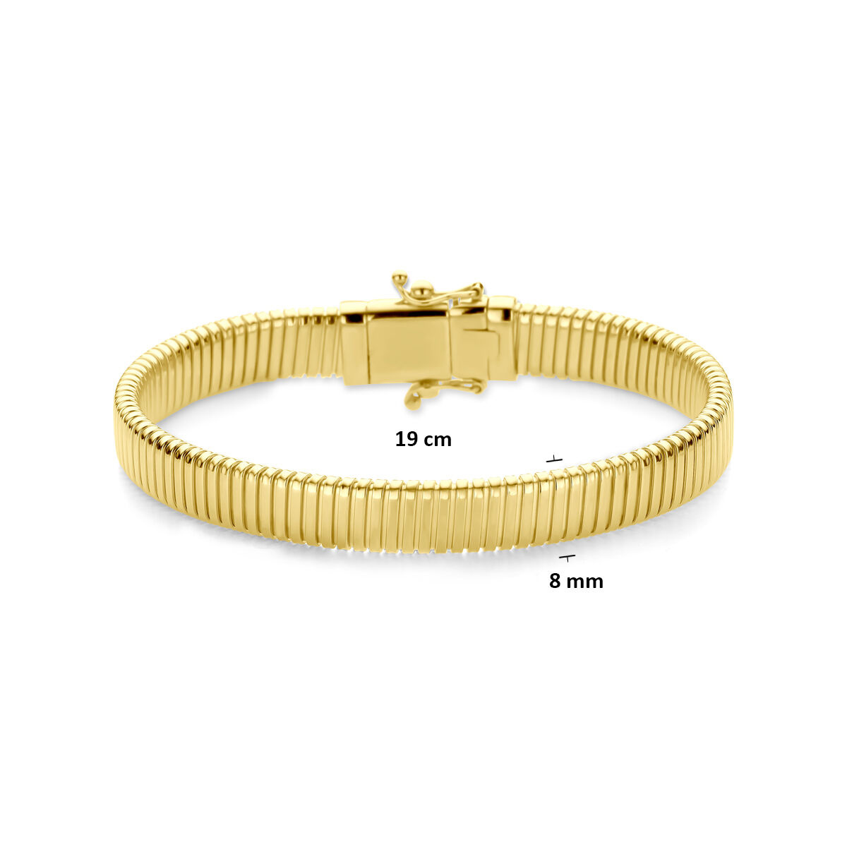 14 karaat geelgouden armband - Tubogas 8 mm - Hutjens 14 karaat geelgouden armband - Tubogas 8 mm - Hutjens-3