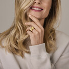 14k Geelgouden dames ring asymmetrische golf - Hutjens 14k Geelgouden dames ring asymmetrische golf - Hutjens-2