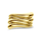 14k Geelgouden dames ring asymmetrische golf - Hutjens 14k Geelgouden dames ring asymmetrische golf - Hutjens-4