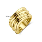14k Geelgouden dames ring asymmetrische golf - Hutjens 14k Geelgouden dames ring asymmetrische golf - Hutjens-5