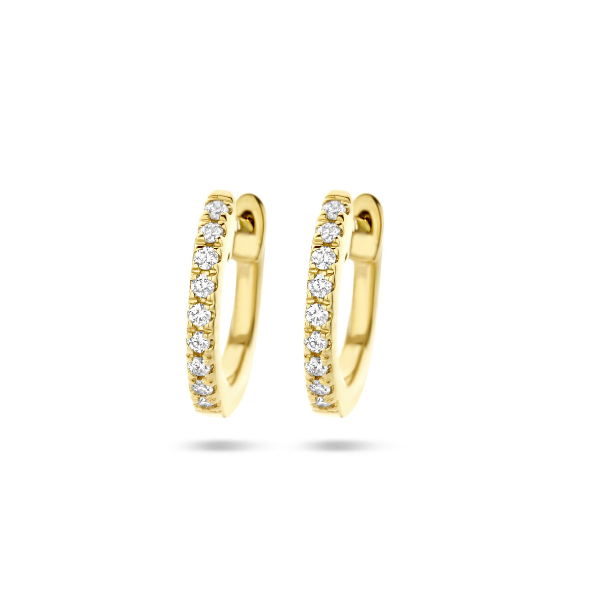 14 karaat klapoorringen met diamant 0.06ct - Hutjens 14 karaat klapoorringen met diamant 0.06ct - Hutjens-1