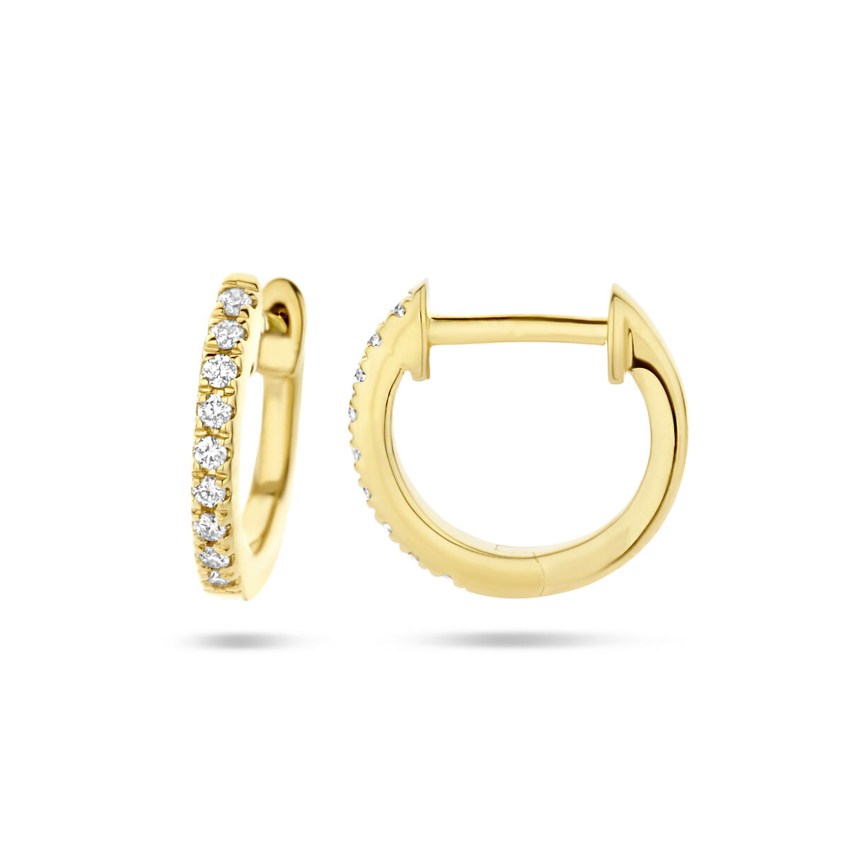 14 karaat klapoorringen met diamant 0.06ct - Hutjens 14 karaat klapoorringen met diamant 0.06ct - Hutjens-3