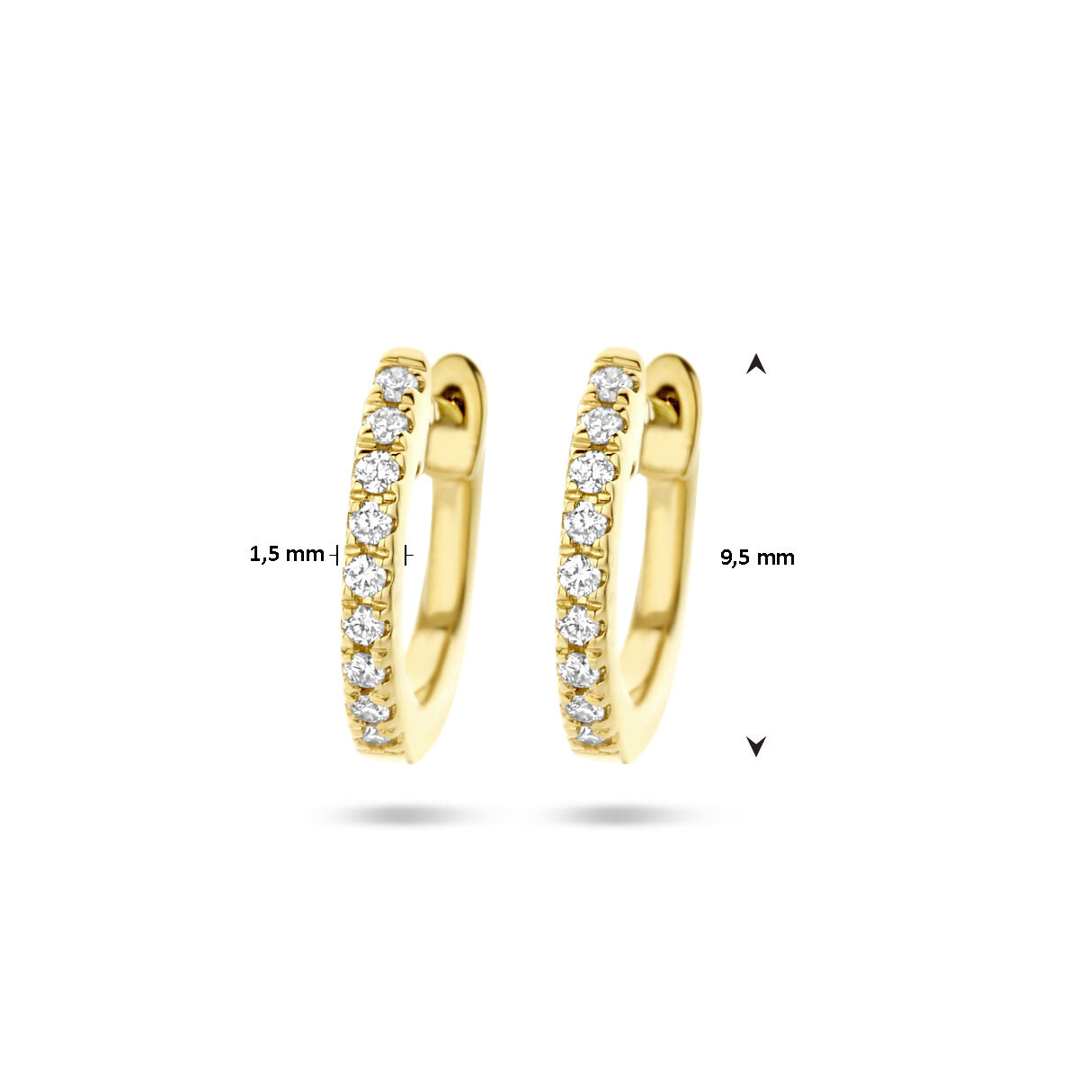 14 karaat klapoorringen met diamant 0.06ct - Hutjens 14 karaat klapoorringen met diamant 0.06ct - Hutjens-4