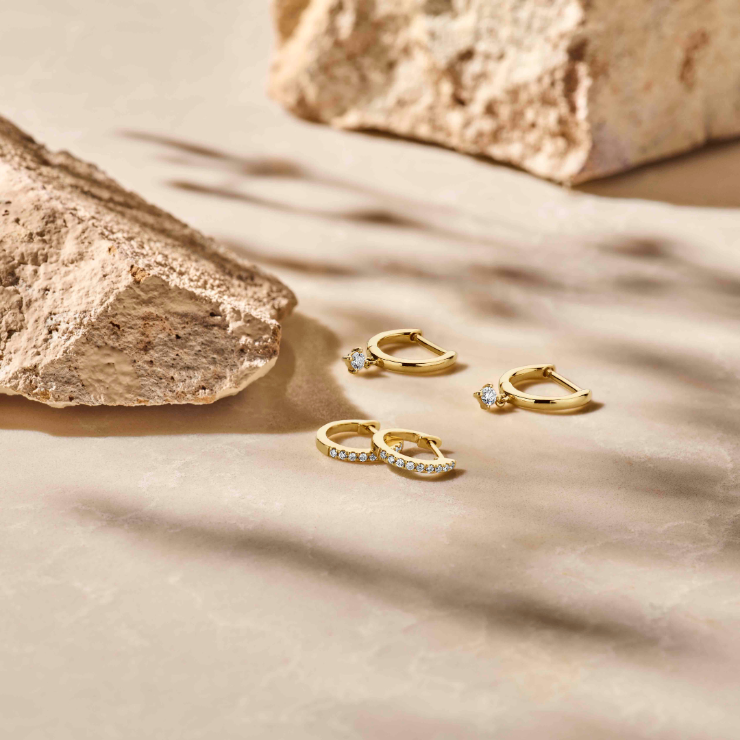 14 karaat klapoorringen met diamant 0.06ct - Hutjens 14 karaat klapoorringen met diamant 0.06ct - Hutjens-5