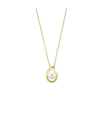14 karaat geelgouden collier - Parel 8mm - Hutjens