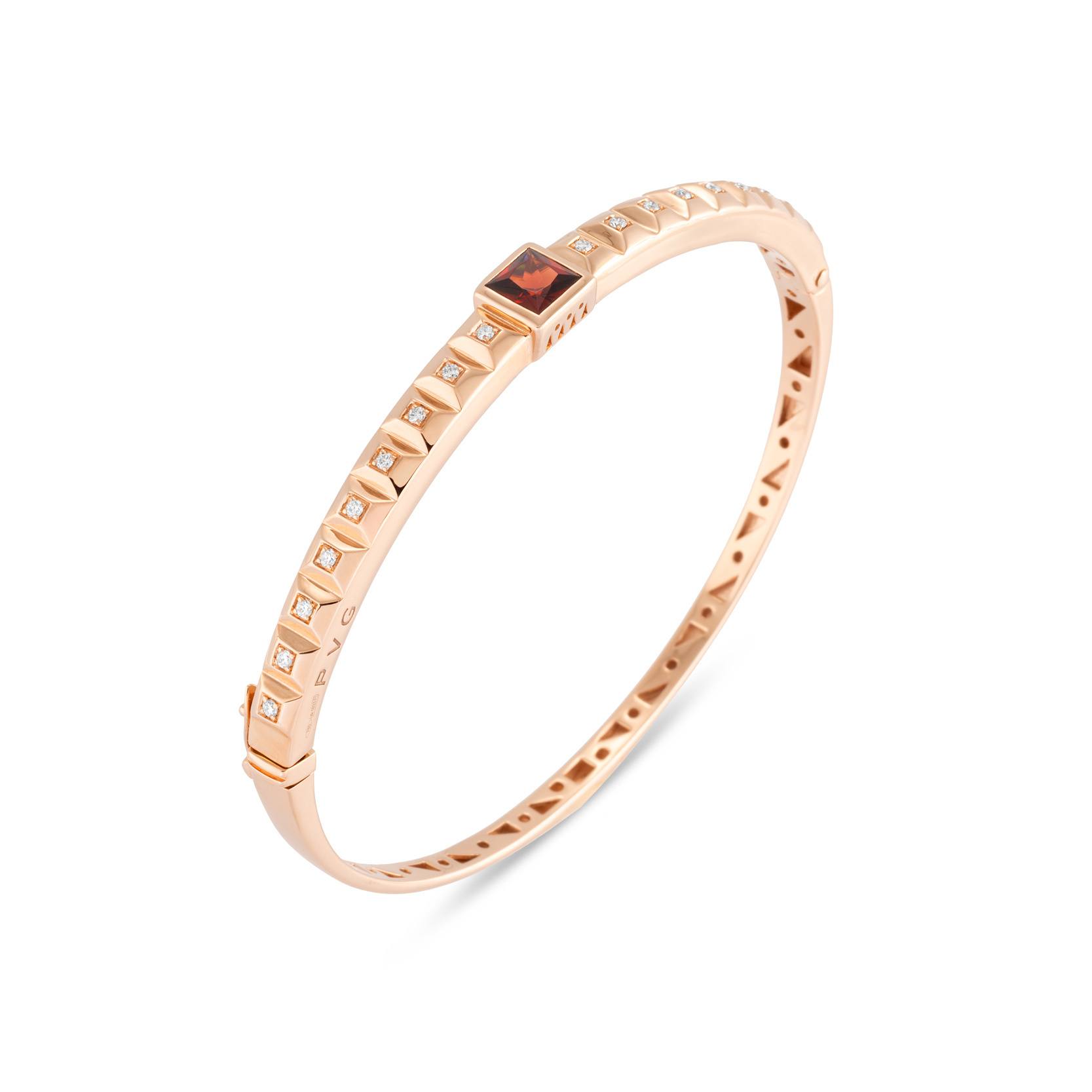 18 karaat roségouden dames armband met Granaat - Iris Cube - Ponte Vecchio 18 karaat roségouden dames armband met Granaat - Iris Cube - Ponte Vecchio-1