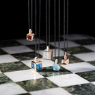 18 karaat roségouden dames ketting met diamant - Iris Cube - Ponte Vecchio 18 karaat roségouden dames ketting met diamant - Iris Cube - Ponte Vecchio-2