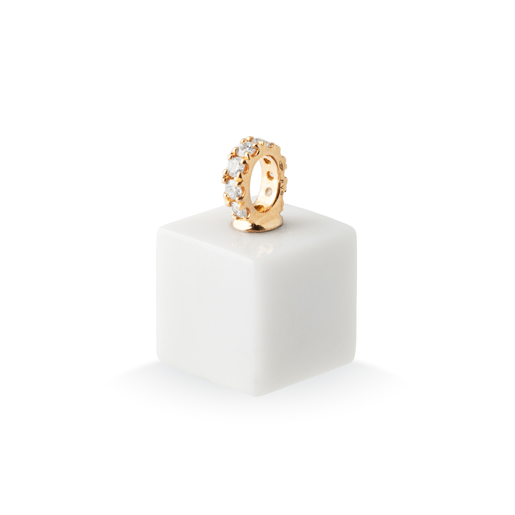 Titanium dames ketting met gouden hanger - Diamant & Chalcedoon - Iris Cube - Ponte Vecchio Titanium dames ketting met gouden hanger - Diamant & Chalcedoon - Iris Cube - Ponte Vecchio-1