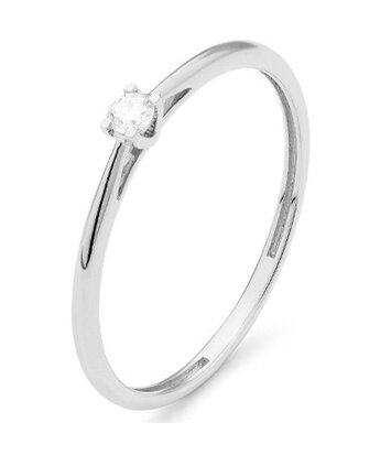 18 karaat witgouden ring met diamant 0.05 crt. - Solitair - Witgoud