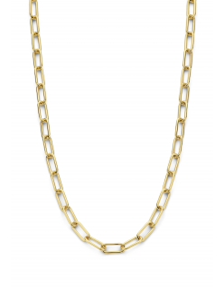 14 karaat geelgouden paperclip collier - Fjory 14 karaat geelgouden paperclip collier - Fjory-1