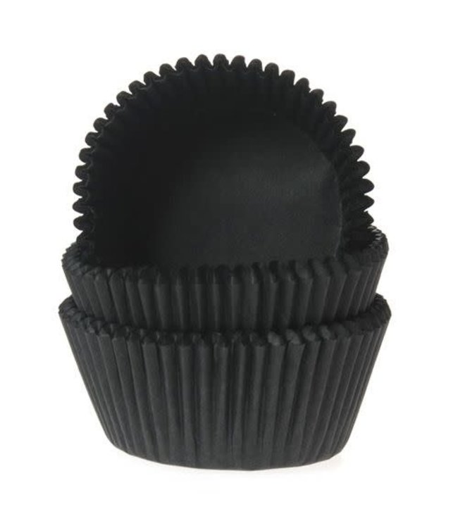 House of Marie mini baking cups zwart 60 stuks