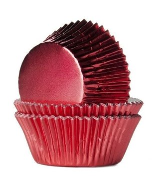 House of Marie House of Marie baking cups folie rood metallic 24 stuks