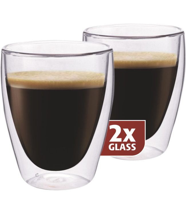 Maxxo coffee thermo glass 2 stuks 235ml