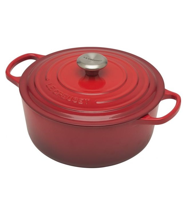 Cirkel sextant draaipunt Le Creuset ronde braadpan 28cm rood actie - Kookstijl