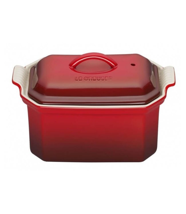 Le Creuset Terrine met pers  0,6 ltr aardewerk  kersenrood