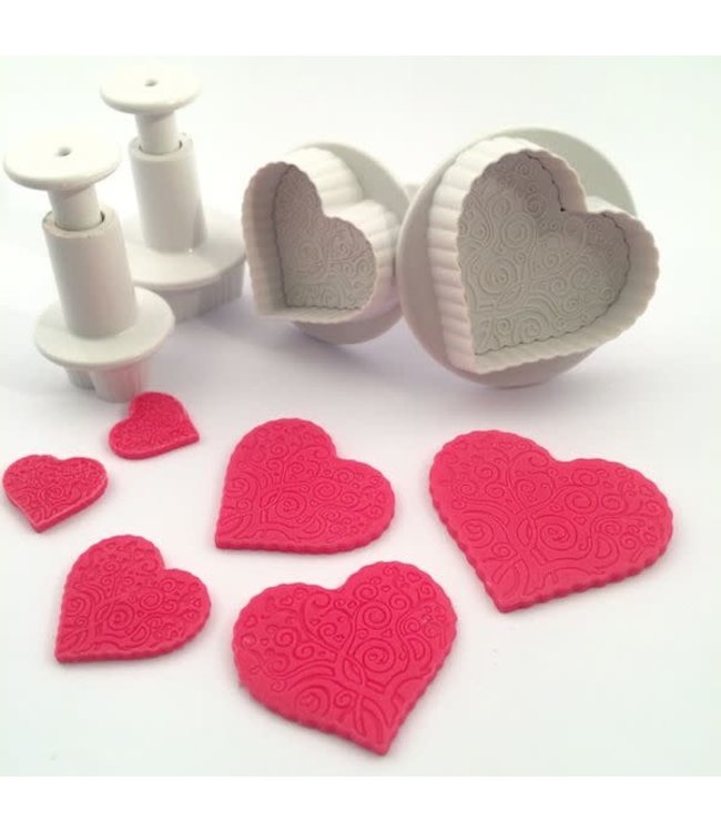 Dekofee plungers  patterned Hearts set/4