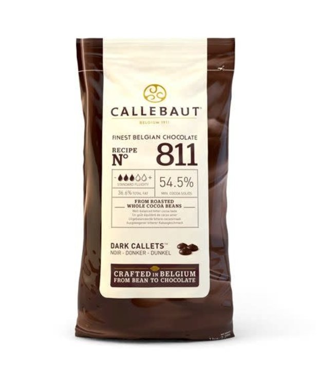 Callebaut chocolade callets/ drops puur 1 kg