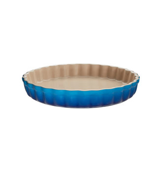 Le Creuset taartvorm/ quiche aardewerk 28 cm blauw actie -