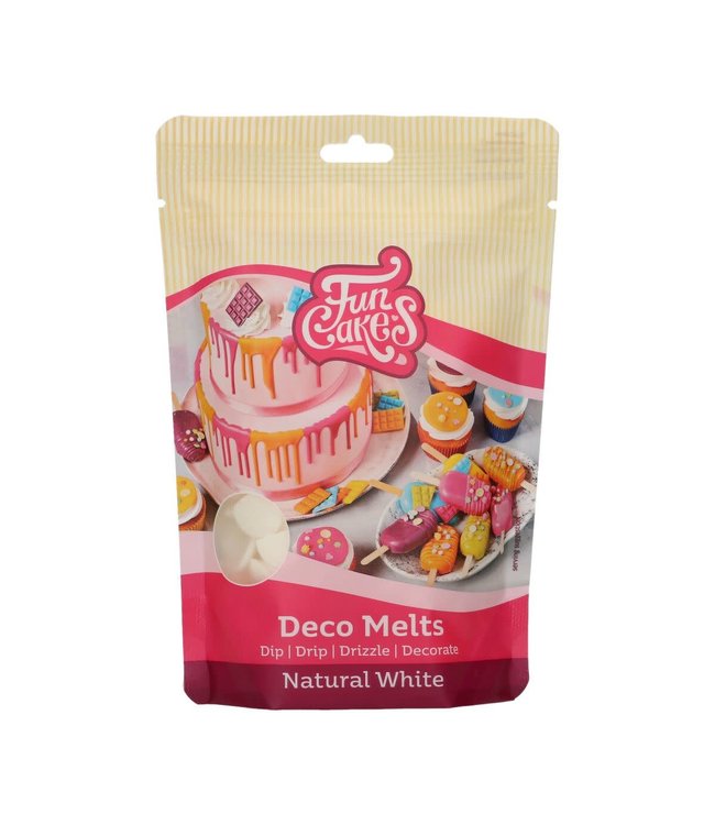 Funcakes Funcakes deco melts drip snow white 250 gr.