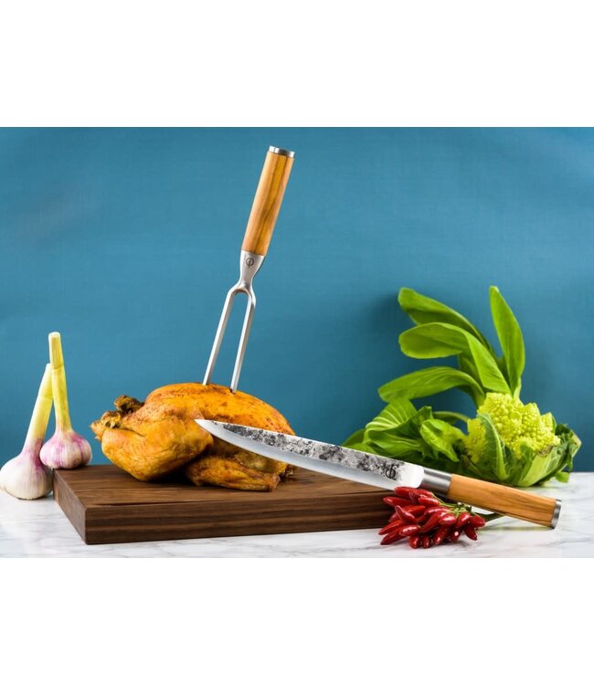 Olive Forged Forged Olive vleesvork/ trancheervork