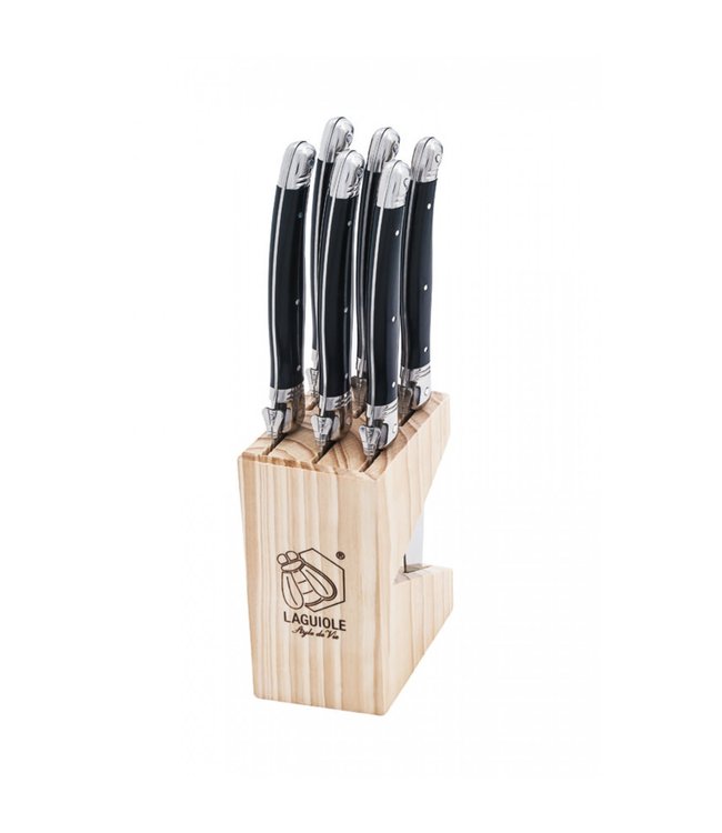 Laguiole Premium Line Black  steakmes 6 dlg