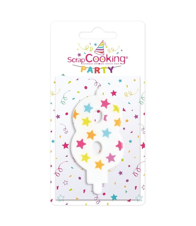 Scrapcooking kaars cijfer 8