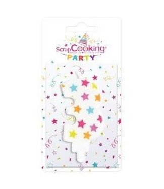 Scrapcooking kaars cijfer 3