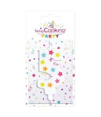 Scrapcooking kaars cijfer 5