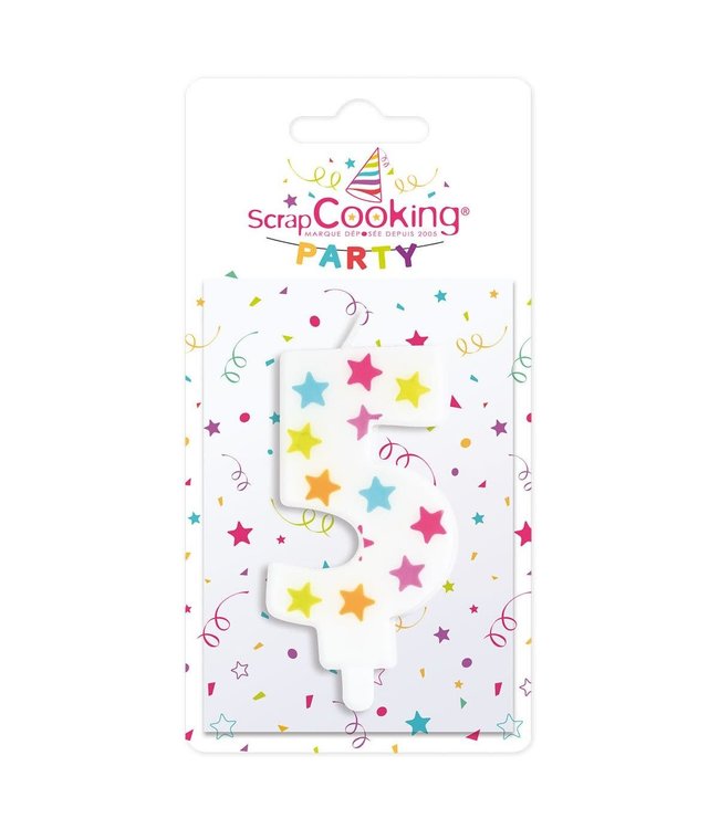 Scrapcooking kaars cijfer 5