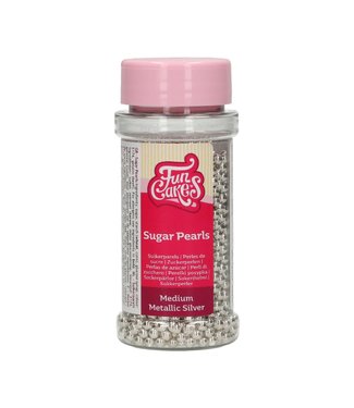 Funcakes Funcakes suiker parels medium metallic zilver 80 gr gr