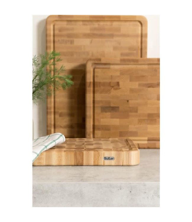 Butler snijplank beuken met ril 45x35x4 cm