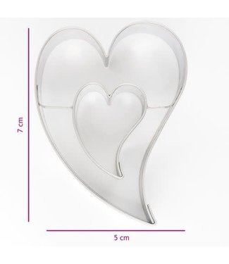 Cookie Cutters Koekjes Uitsteker Sierlijk Hart in Hart 7 cm