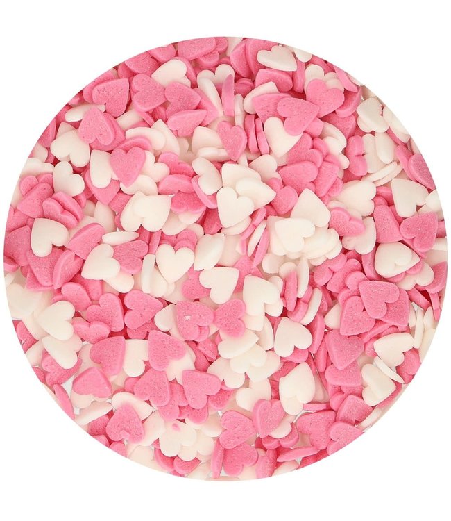Funcakes FunCakes Hartjes Roze-Wit 60 g