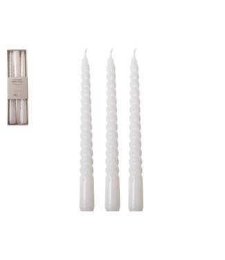 Gusta Gusta Swirl dinerkaarsen wit set 3 stuks