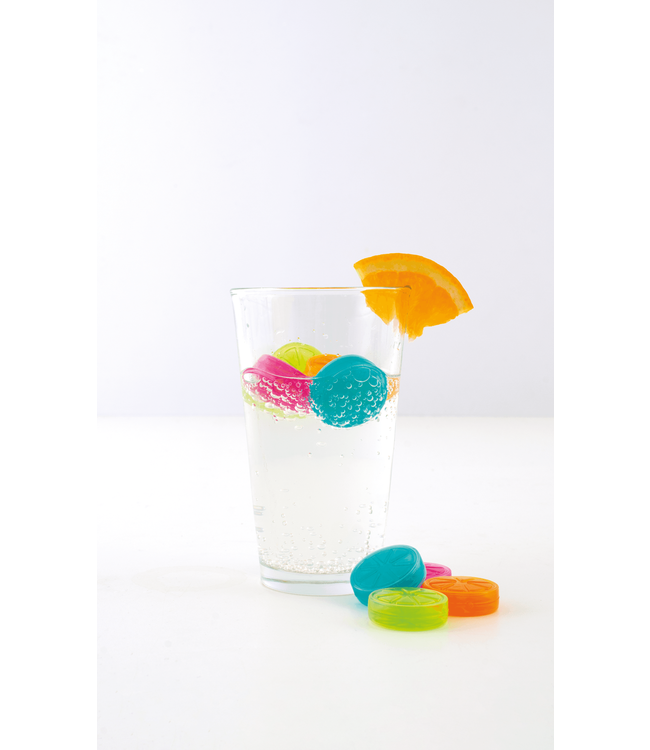 Dotz Dotz set 20 herbruikbare ijsblokjes citroen kleur