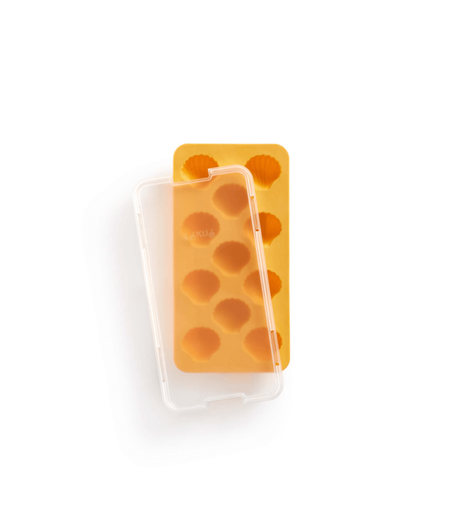 Lekue Lekue ijsblokjes vorm met deksel uit rubber voor 11 schelpen  22x11x2.3 cm