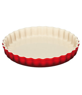 Le Creuset Le Creuset taartvorm/ quiche aardewerk 24 cm Cerise/ kersenrood actie van 45,- voor 32,-